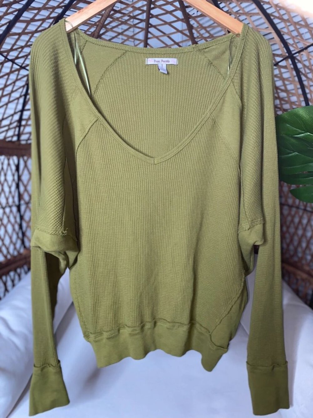 Free People Women’s Long Sleeve Thermal Top Size Small